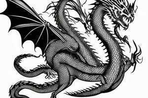Female dragon. with light features tattoo idea