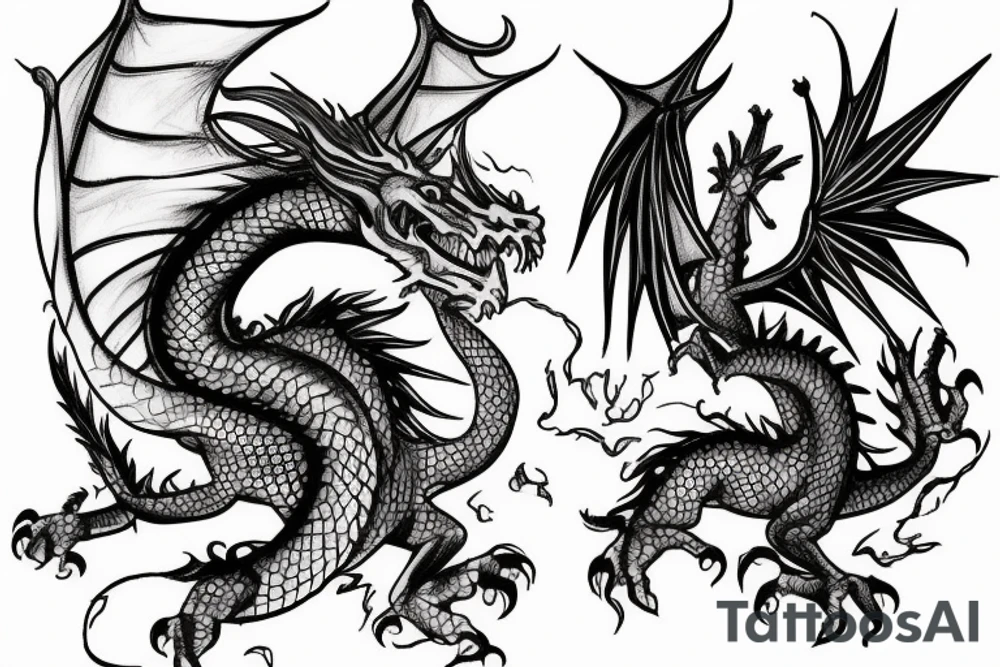 Female dragon. with light features tattoo idea