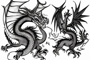 Female dragon. with light features tattoo idea
