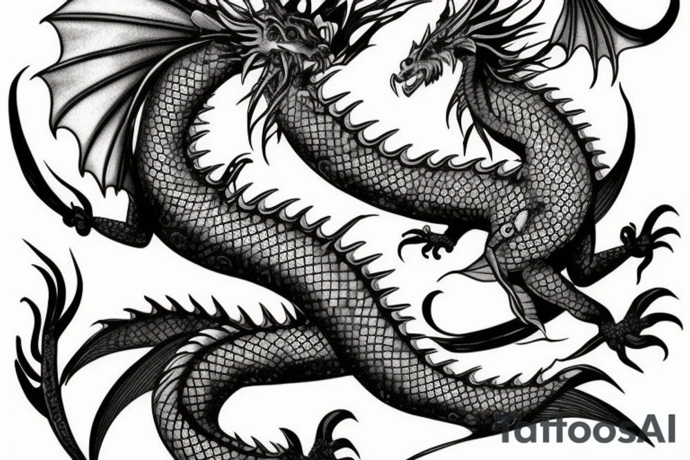 Female dragon. with light features tattoo idea