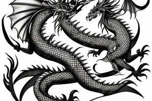 Female dragon. with light features tattoo idea