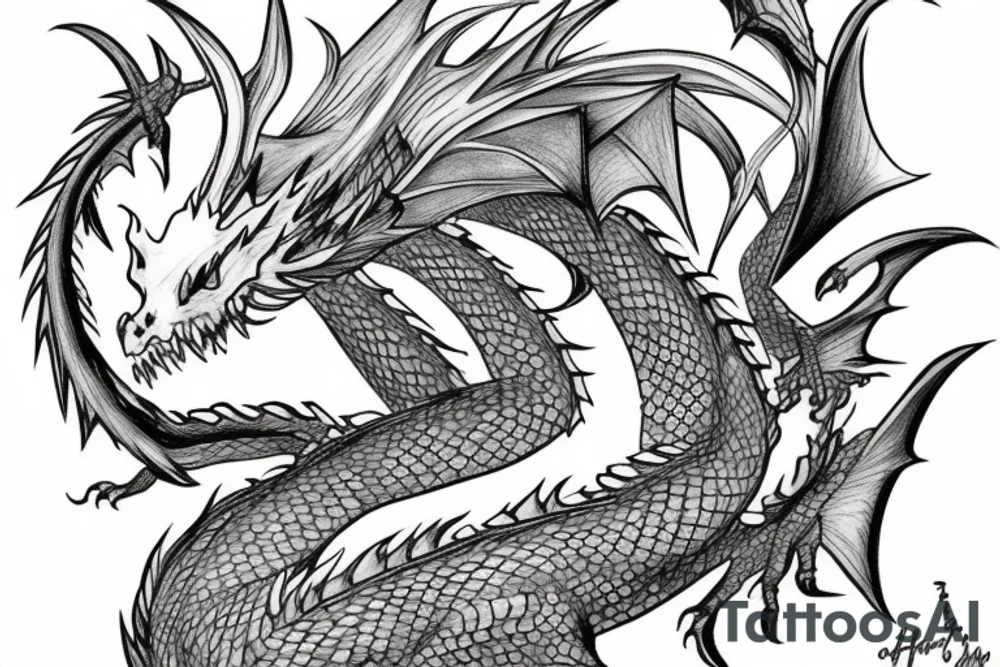 Female dragon. with light features tattoo idea