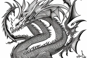 Female dragon. with light features tattoo idea