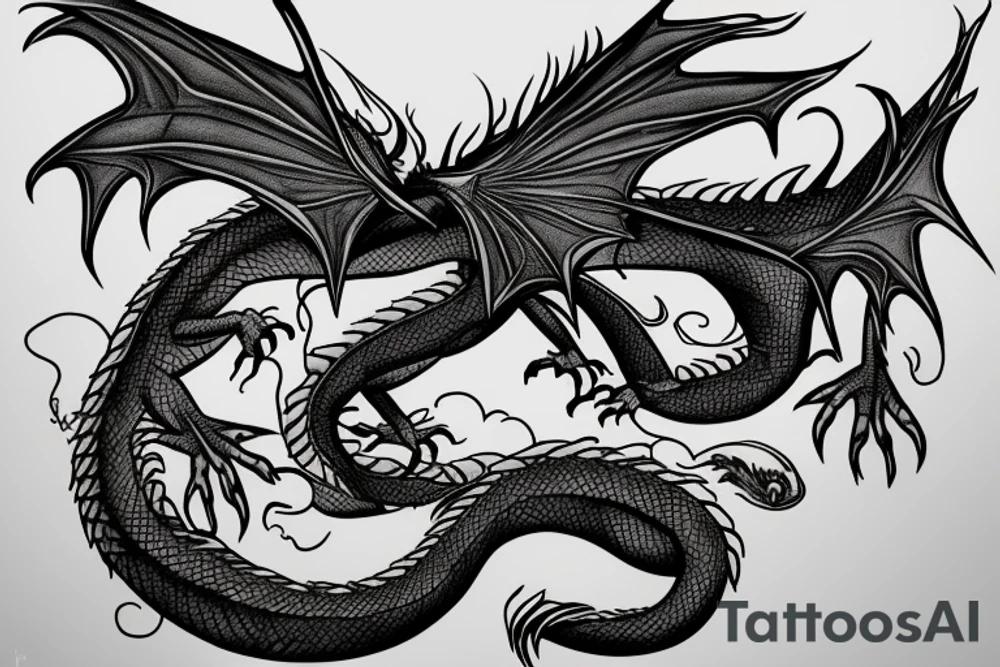Female dragon. with light features tattoo idea