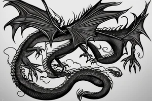 Female dragon. with light features tattoo idea