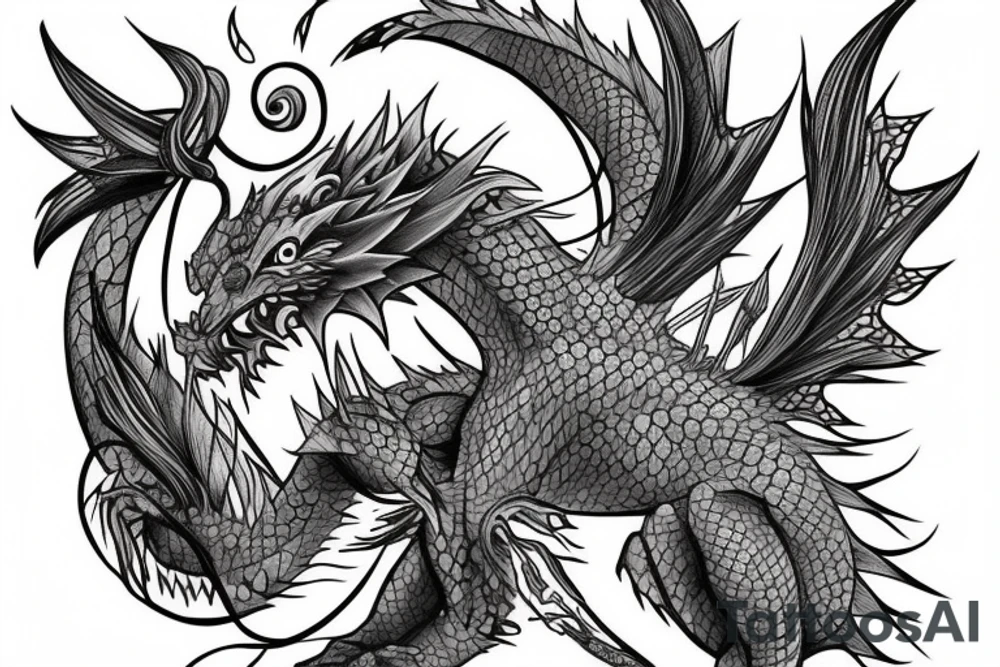 Female Kind dragon. with light features tattoo idea