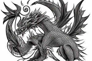 Female Kind dragon. with light features tattoo idea