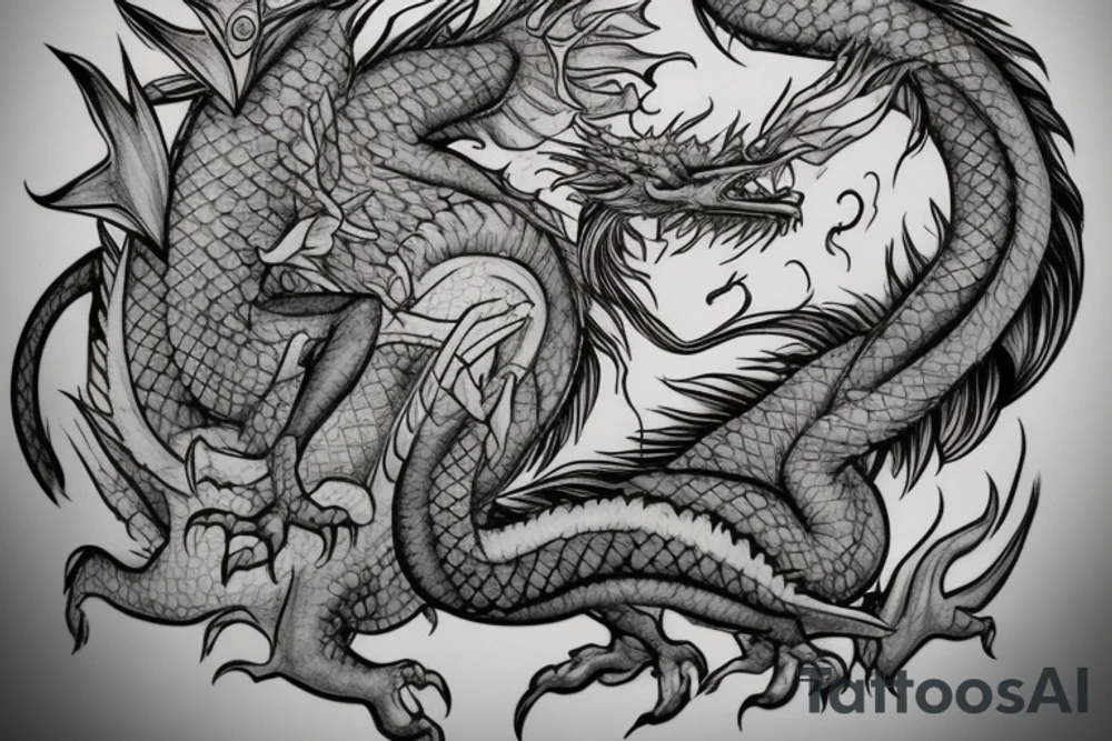 Female Kind dragon. with light features tattoo idea