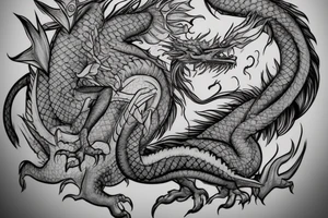 Female Kind dragon. with light features tattoo idea