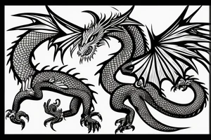 Nice female dragon with refined features tattoo idea