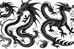Nice female dragon with refined features tattoo idea