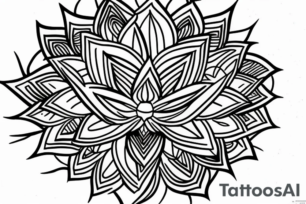 Lotus flower in one stroke tattoo idea