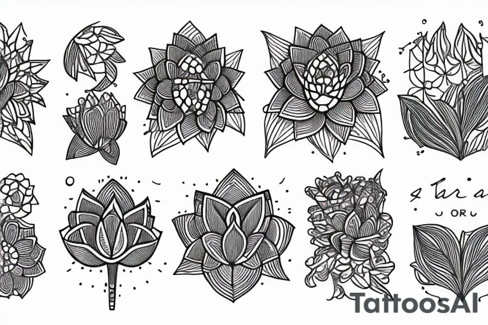 Lotus flower in one stroke tattoo idea