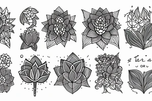 Lotus flower in one stroke tattoo idea