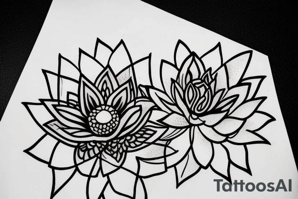 Lotus flower in one stroke tattoo idea