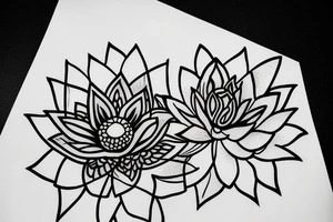 Lotus flower in one stroke tattoo idea