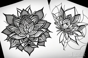 Lotus flower in one stroke tattoo idea
