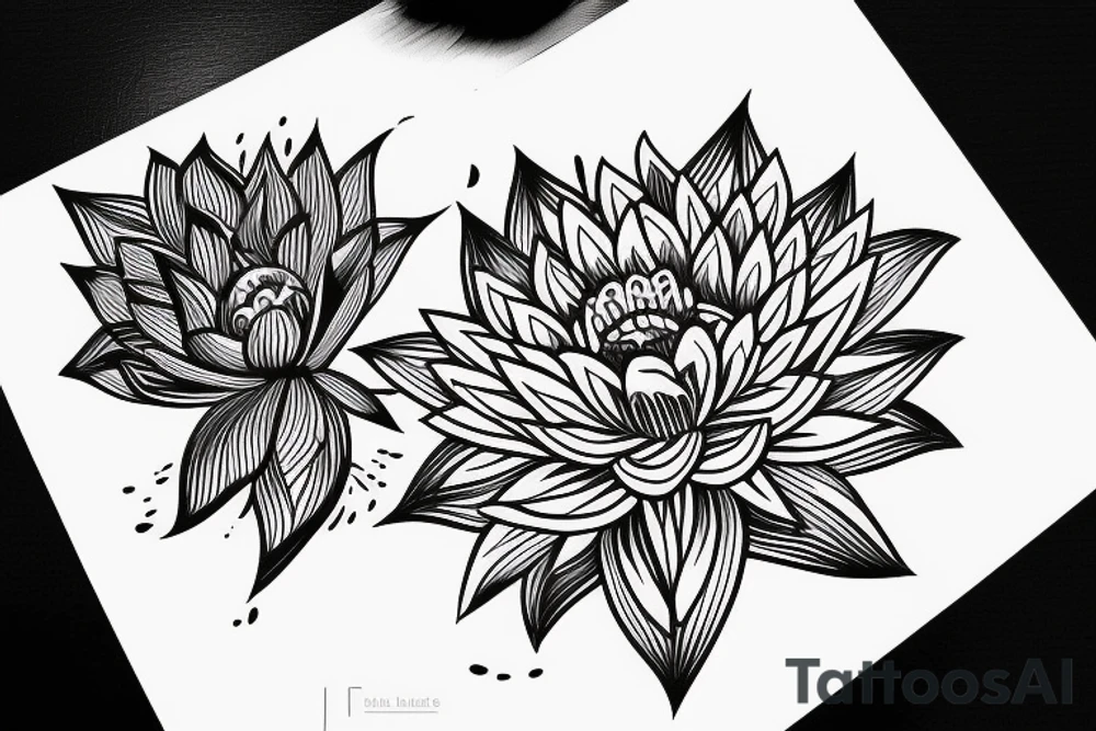 Lotus flower in one stroke tattoo idea