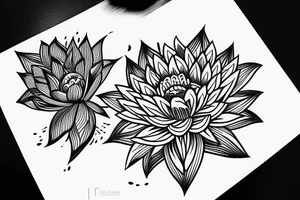 Lotus flower in one stroke tattoo idea
