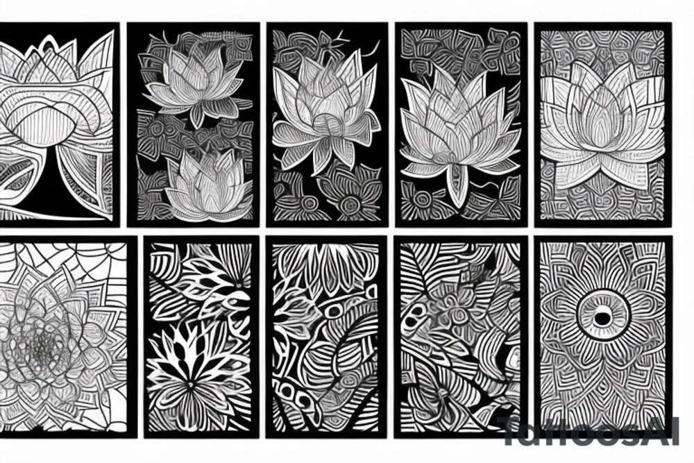 Lotus flower in one stroke tattoo idea