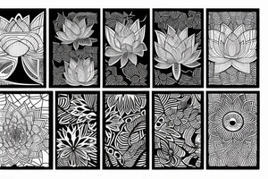 Lotus flower in one stroke tattoo idea