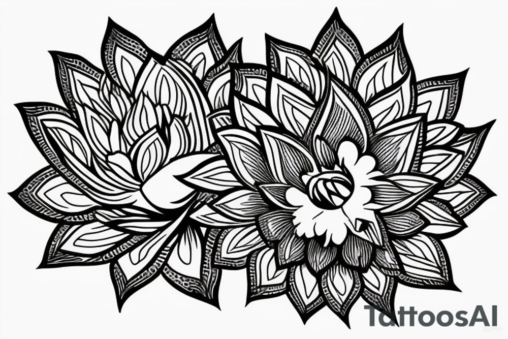 Lotus flower in one stroke tattoo idea