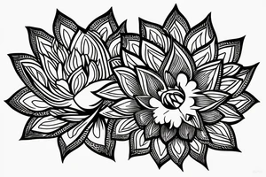 Lotus flower in one stroke tattoo idea