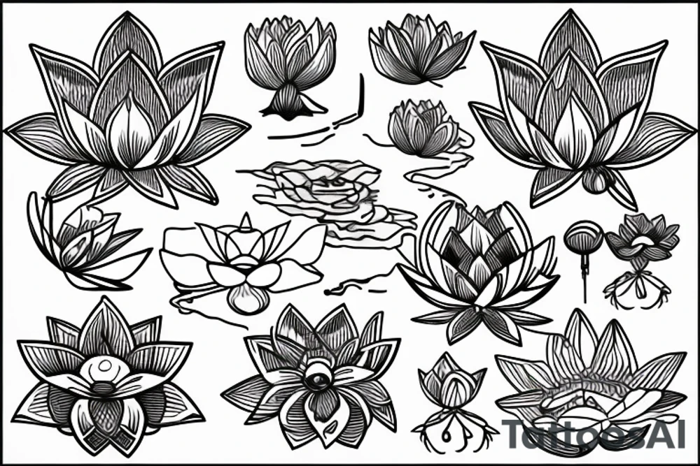 Lotus flower in one stroke tattoo idea