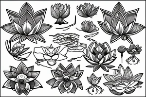 Lotus flower in one stroke tattoo idea