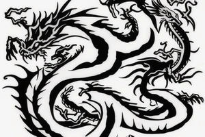 Nice little dragon spitting fire tattoo idea