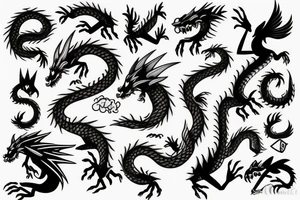Nice little dragon spitting fire tattoo idea