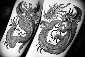Nice little dragon with a hat tattoo idea