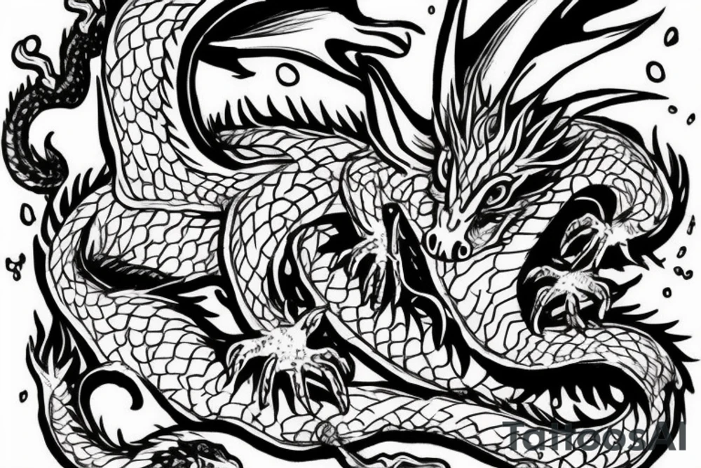 Nice little dragon with a hat tattoo idea