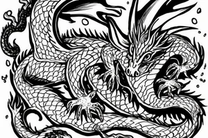 Nice little dragon with a hat tattoo idea