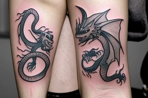 Nice little dragon with a hat tattoo idea