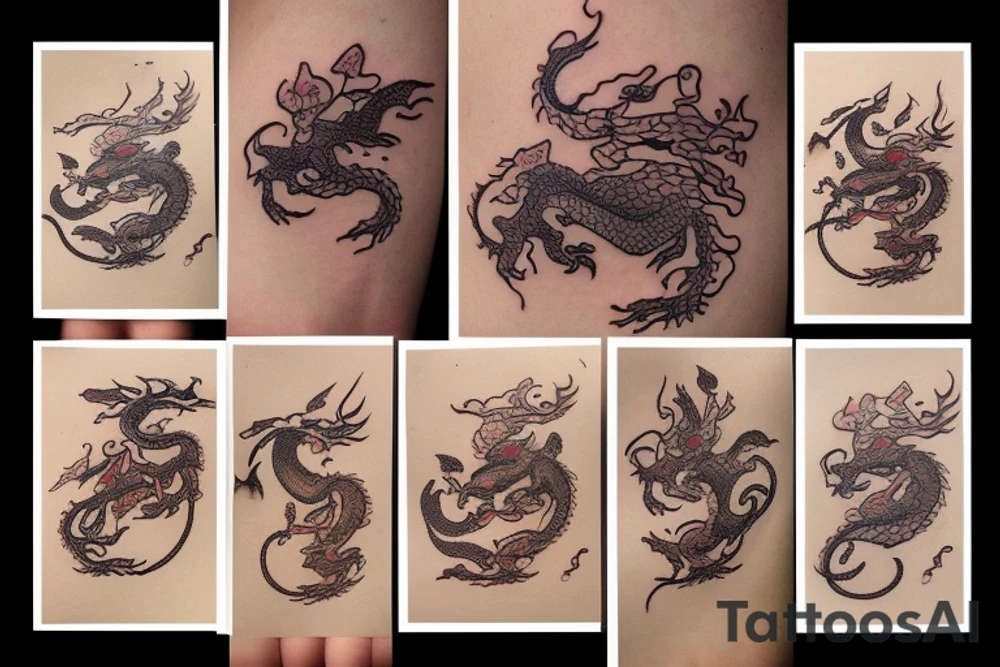 Nice little dragon with a hat tattoo idea