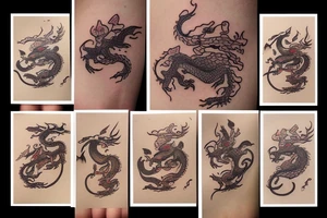 Nice little dragon with a hat tattoo idea