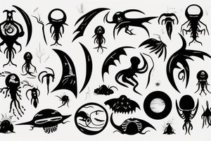 Alien sunbathing tattoo idea