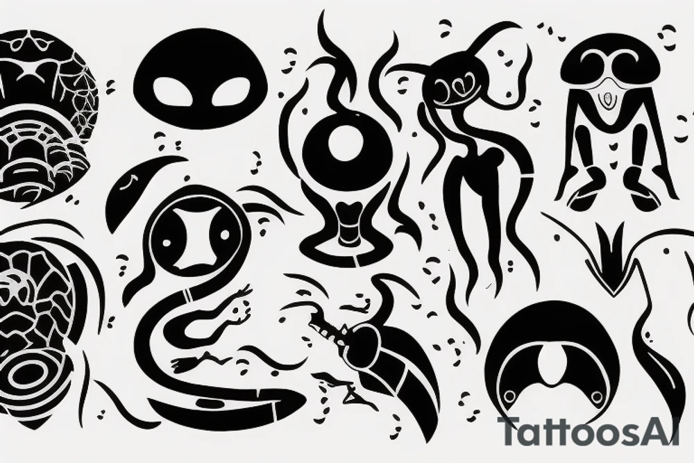Alien sunbathing tattoo idea