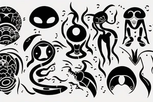 Alien sunbathing tattoo idea