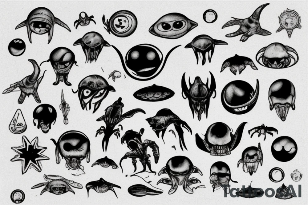 Alien sunbathing tattoo idea