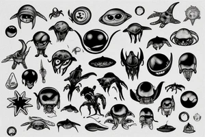 Alien sunbathing tattoo idea