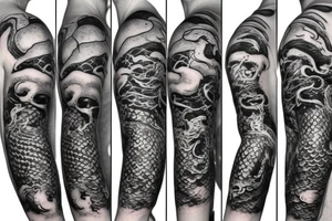 Kraken, Atlantis, pirate and mermaid, sea life, underwater sleeve tattoo idea