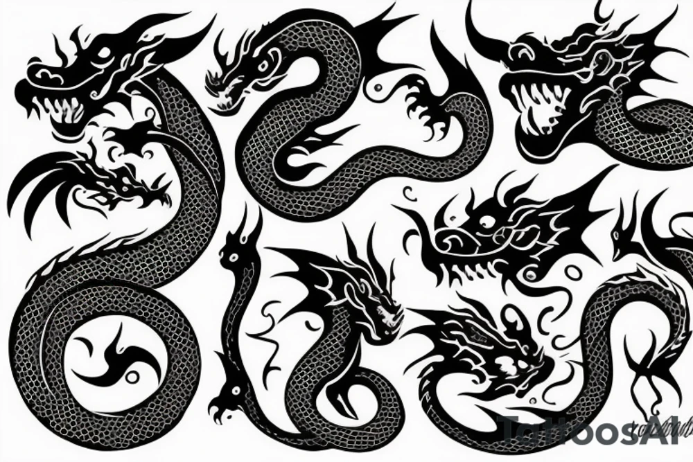 nice little dragon head tattoo idea
