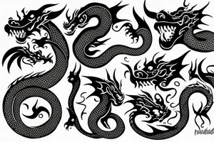 nice little dragon head tattoo idea