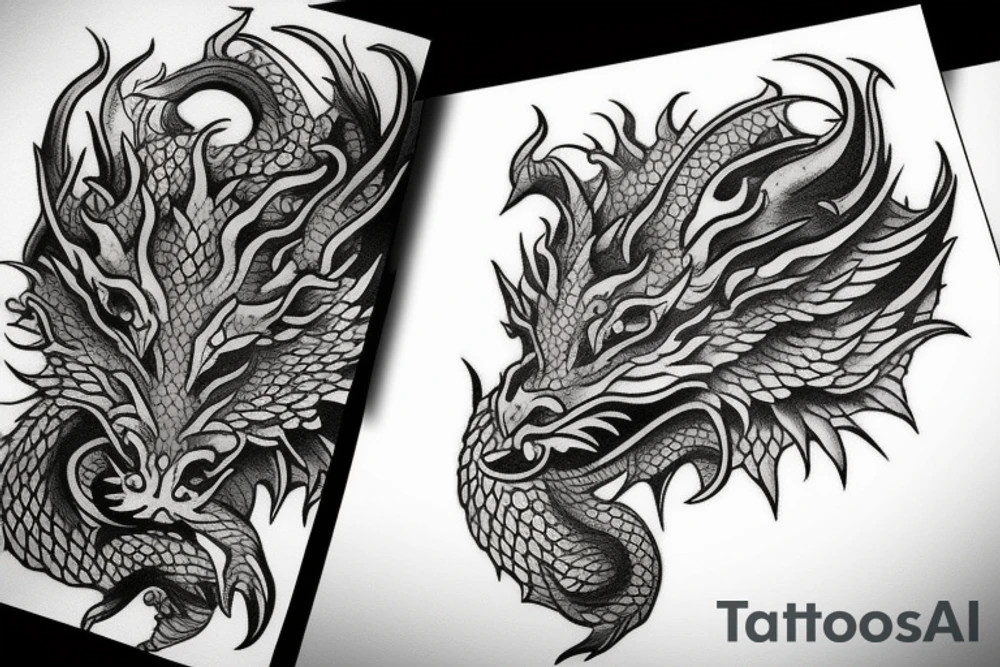 nice little dragon head tattoo idea