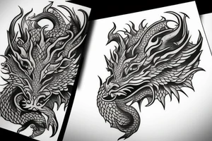 nice little dragon head tattoo idea