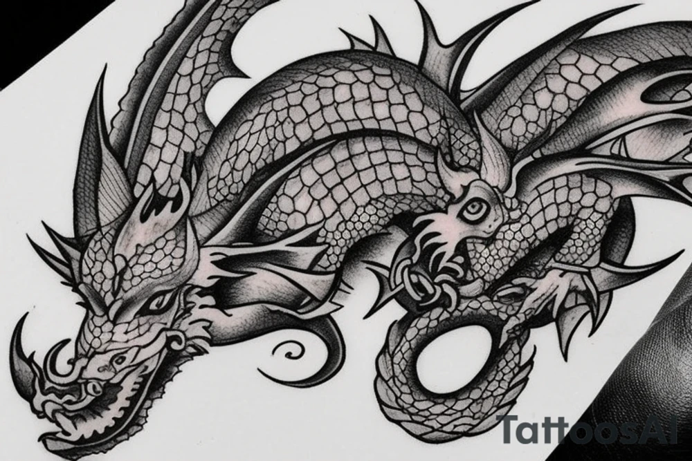 nice little dragon head tattoo idea
