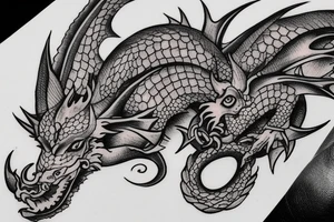nice little dragon head tattoo idea