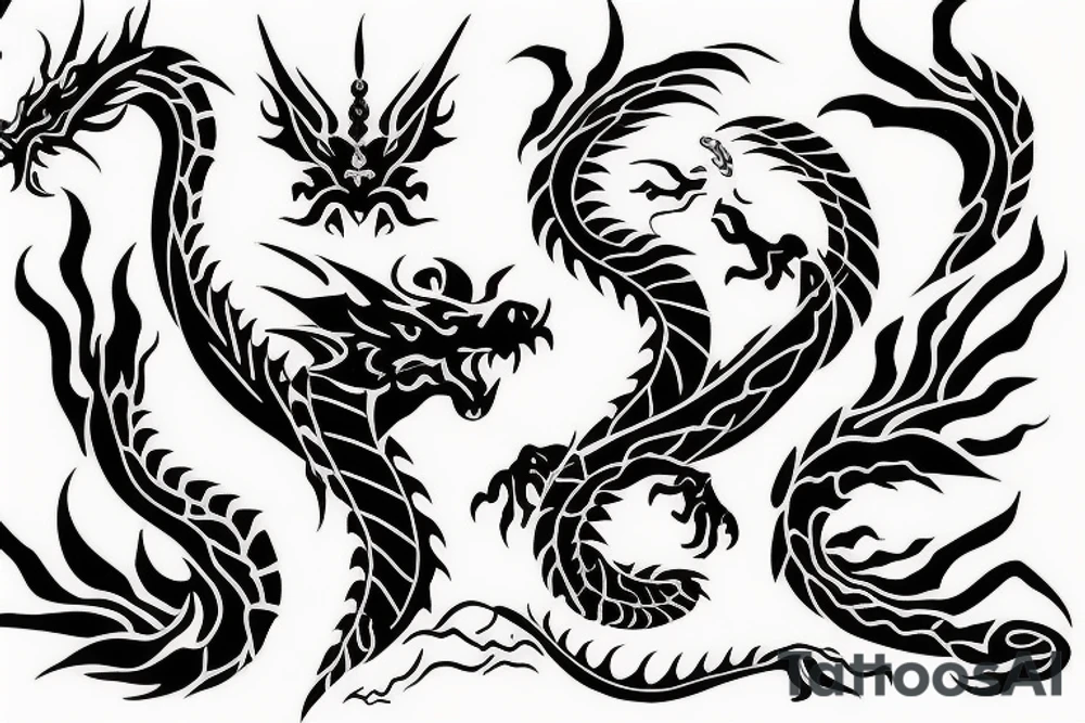 nice little dragon head tattoo idea